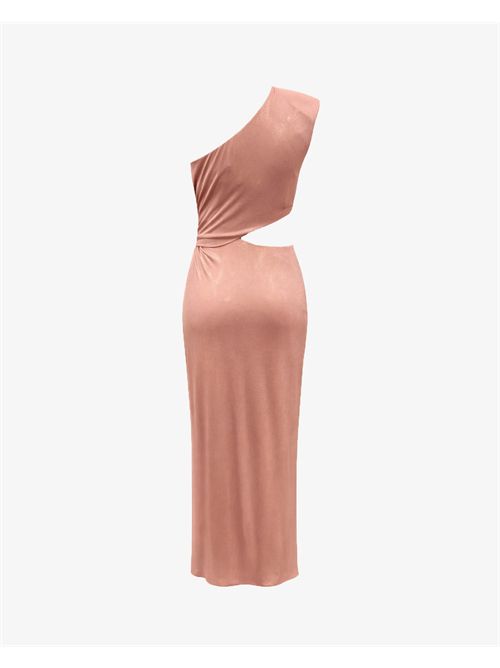 Abito monospalla in jersey metallizzato e cut out ALMA SANCHEZ | ASTRAL-ELROSE GOLD